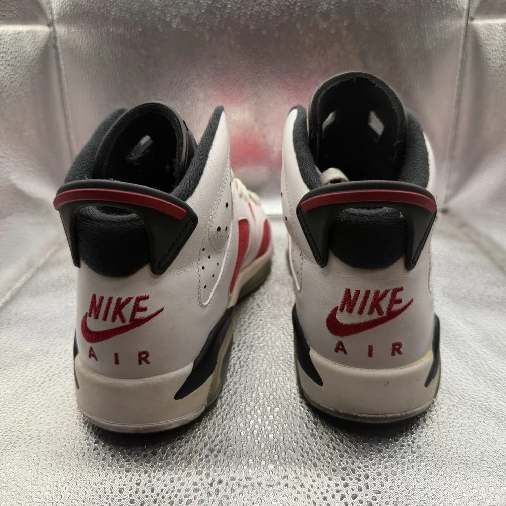 Size 6Y Air Jordan 6 Retro Mid White Carmine Kids Basketball Shoes‎ 384665-106